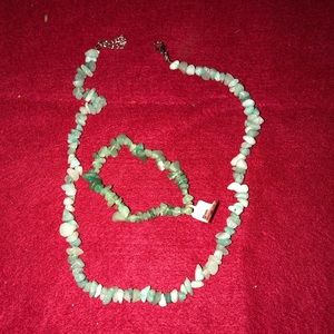 Raw stone necklace/bracelet set
